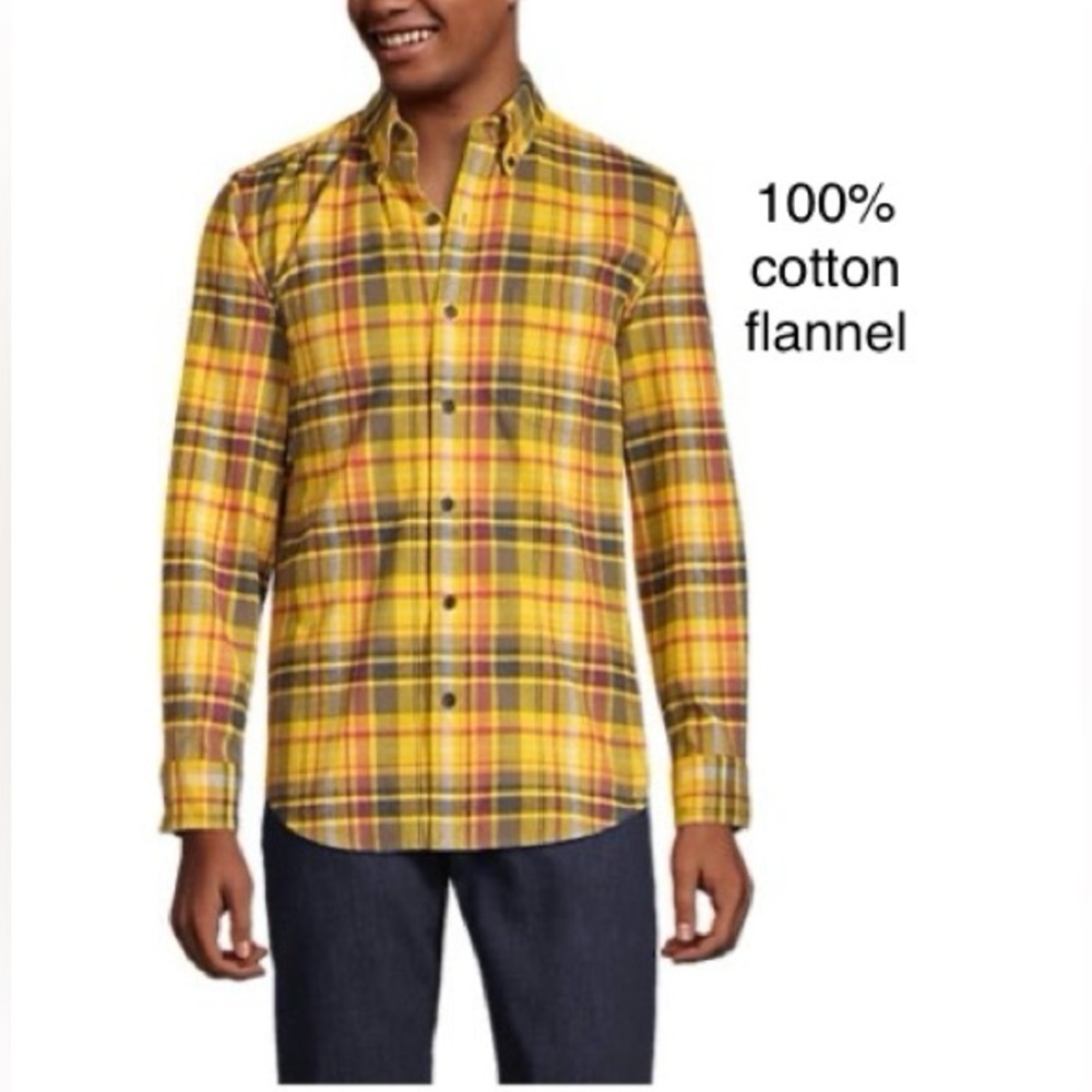LANDSEND Men's Traditional Fit Flagship Flannel Shirt